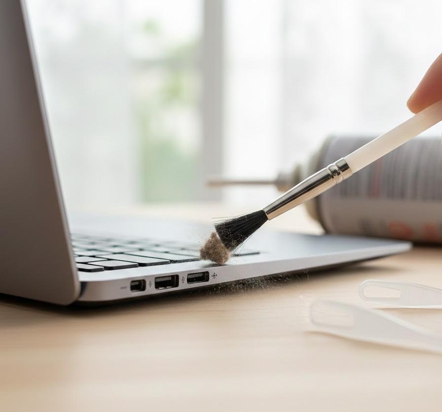 USBポート内のゴミを安全に除去する手順