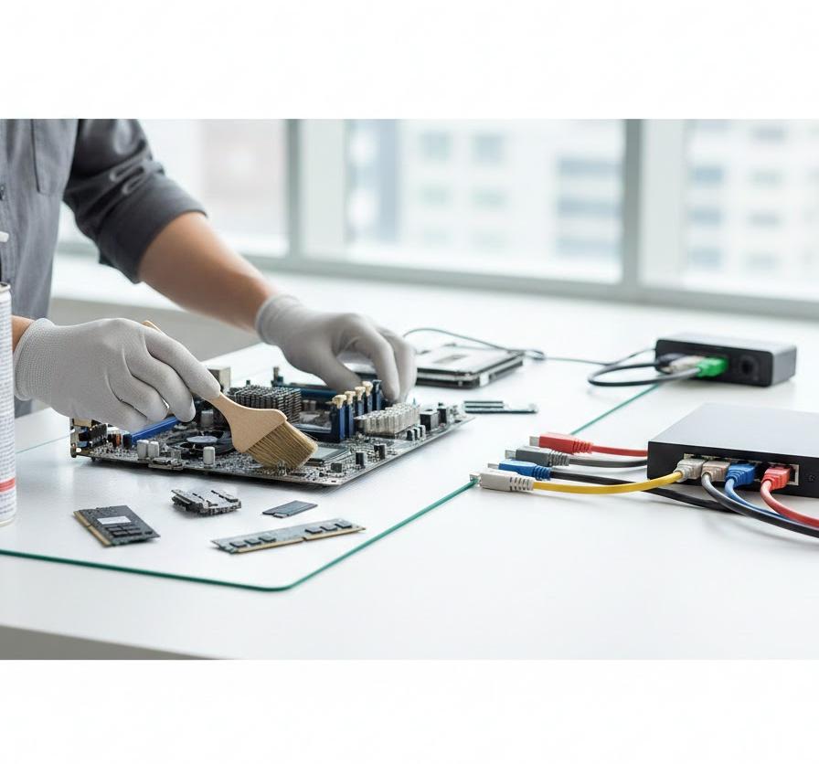 ハードウェアの物理的な清掃と接続確認